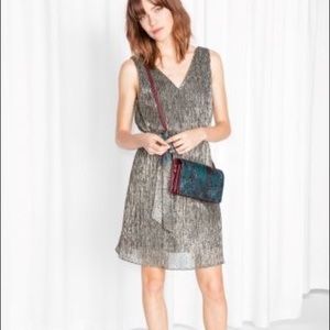 & other stories double v glitter dress. NWOT